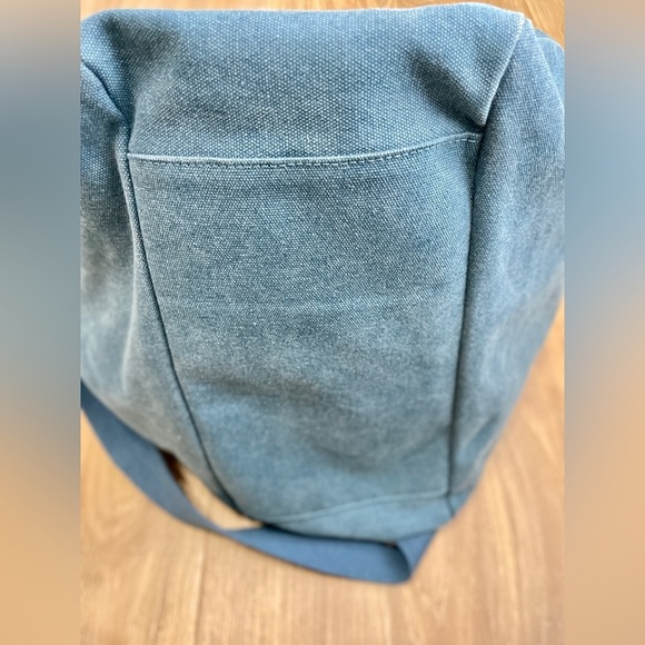 Oris Blue Canvas Hobo Style Bag Tote EUC - Picture 6 of 10